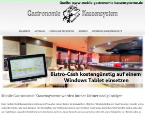 Vergleich von Tablet-Gastronomie-Kassensystemen Windows-Tablet mit Bistro-Cash