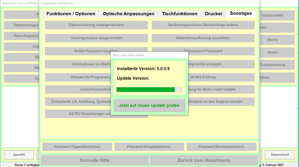 Bistro-Cash Kassensoftware Update